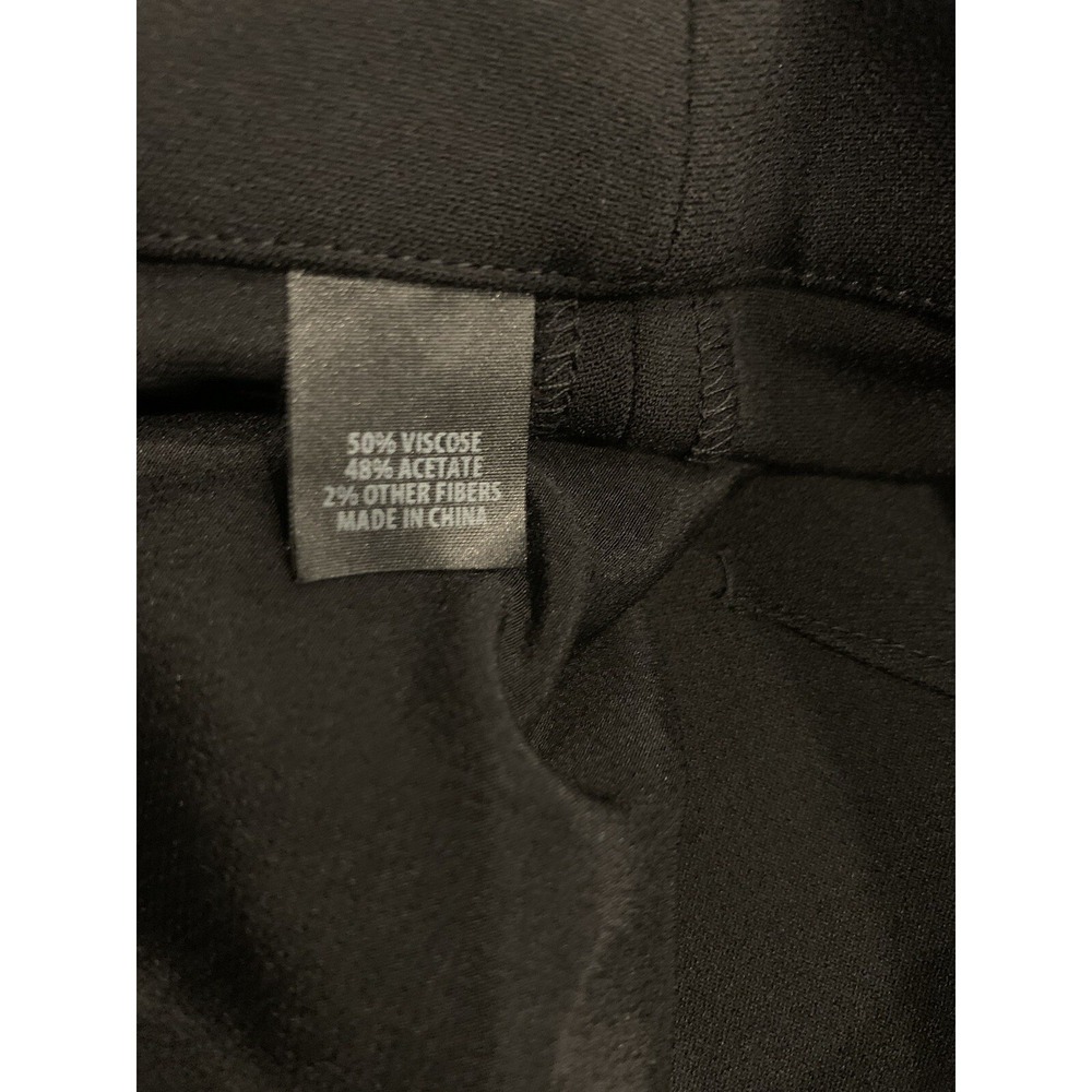 St. John Wide Leg‎ Sailor Pants Womens 12 Caviar Black Gold Button High Rise NEW - Picture 12 of 13
